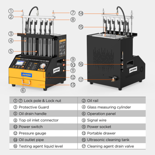 AUTOOL CT500 - Průmyslový čistič a tester vstřikovačů GDI/EFI/FSI