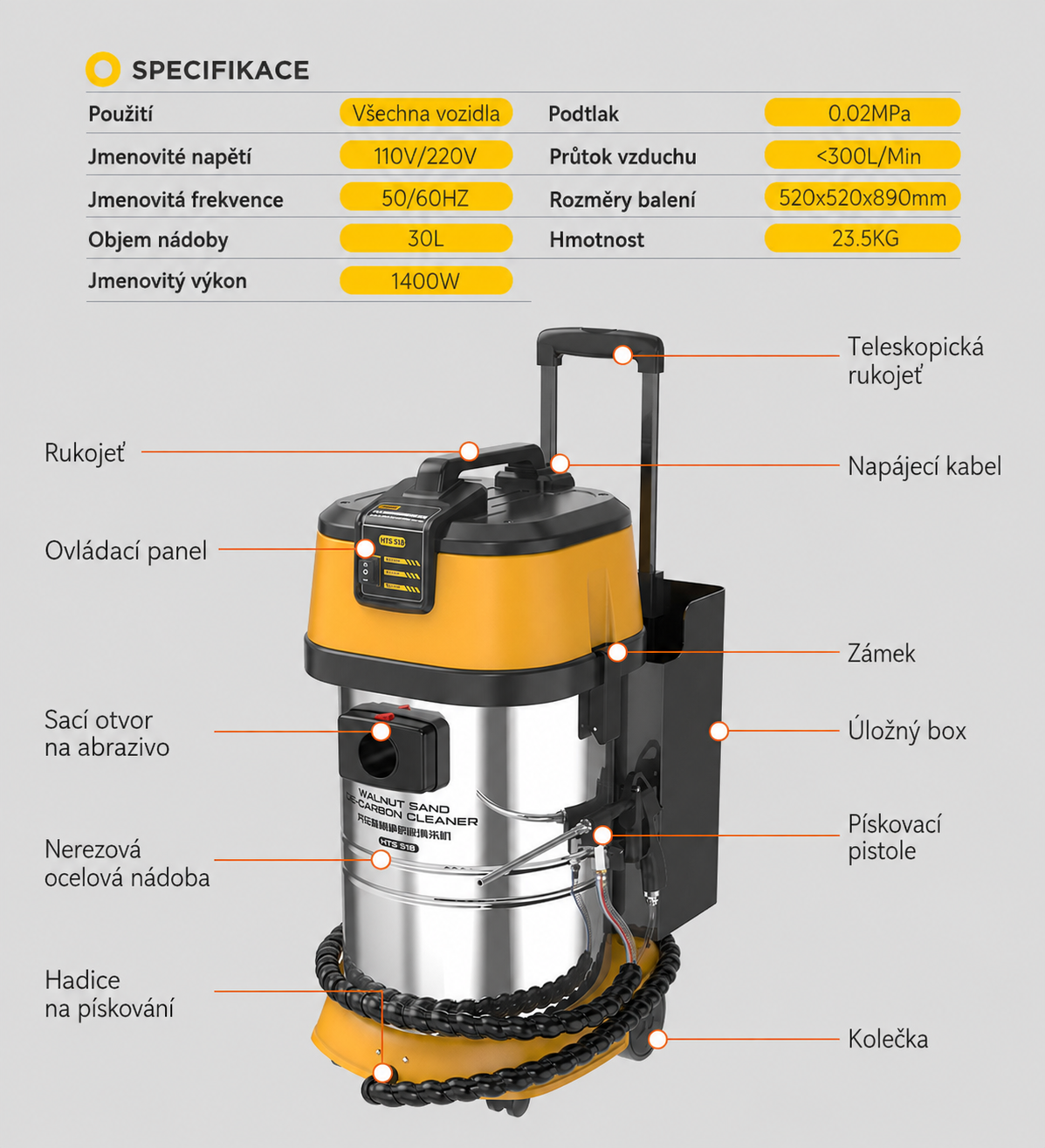 Konstrukce a komponenty AUTOOL HTS518