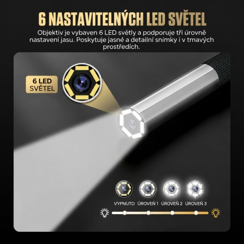 Inspekční kamera Diagnostický endoskop Autool SVB408 | HD displej | 4směrná 360°