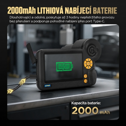 Inspekční kamera Diagnostický endoskop Autool SVB408 | HD displej | 4směrná 360°