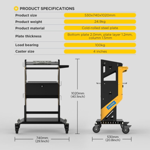 Přepravní vozík AUTOOL T23 Tier s kolečky a rukojetí