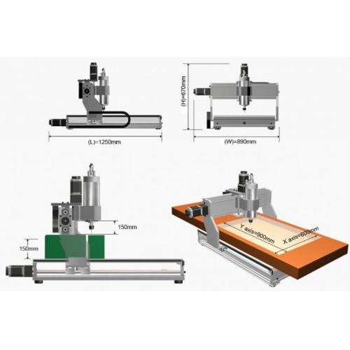 Frézka CNC 6090Z 4D + vodní systém