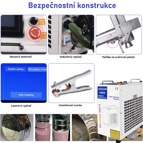 ČISTIČ VLÁKNINOVÝ LASER 1500W M2 + PŘÍSLUŠENSTVÍ