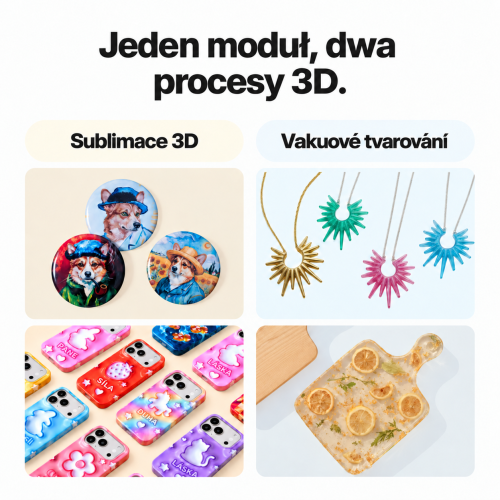 xTool 3D Form — 3D sublimace a vakuové tvarování v jednom modulu xTool 3D Form — 3D sublimace a vakuové tvarování v jednom modulu