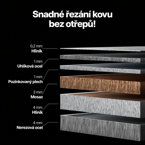 Maximální tloušťky kovů řezaných se sadou xTool