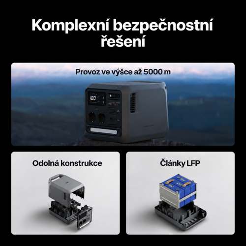 Bezpečná a odolná konstrukce DJI Power 1000 Mini s články LFP Bezpečná a odolná konstrukce DJI Power 1000 Mini s články LFP