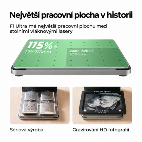 xTool F1 Ultra — dvoulaserová gravírka FIBER 20 W a diodový laser 20 W xTool F1 Ultra — dvoulaserová gravírka FIBER 20 W a diodový laser 20 W