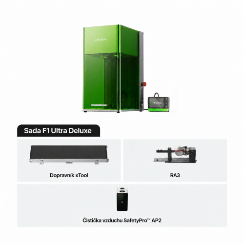 xTool F1 Ultra — dvoulaserová gravírka FIBER 20 W a diodový laser 20 W xTool F1 Ultra — dvoulaserová gravírka FIBER 20 W a diodový laser 20 W