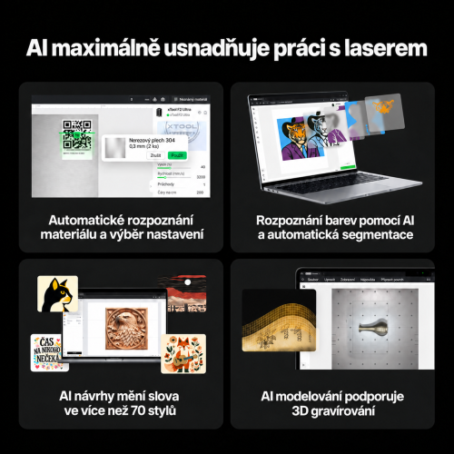 xTool F2 Ultra MOPA + UV — sada dvou laserových gravírek xTool F2 Ultra MOPA + UV — sada dvou laserových gravírek