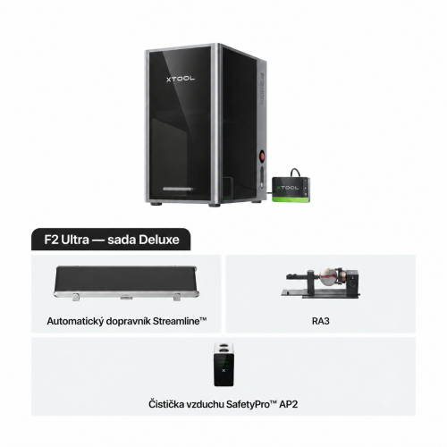 xTool F2 Ultra — dvoulaserová gravírka MOPA 60 W + diodový laser 40 W