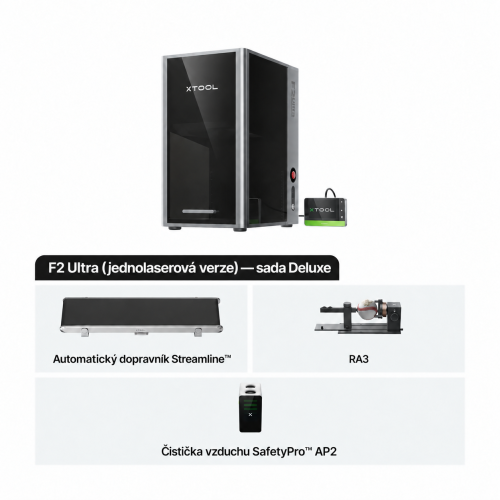xTool F2 Ultra — dvoulaserová gravírka MOPA 60 W + diodový laser 40 W