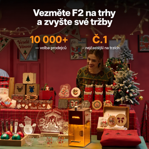 xTool F2 — přenosná dvoulaserová gravírka IR 5 W + diodový laser 15 W xTool F2 — přenosná dvoulaserová gravírka IR 5 W + diodový laser 15 W