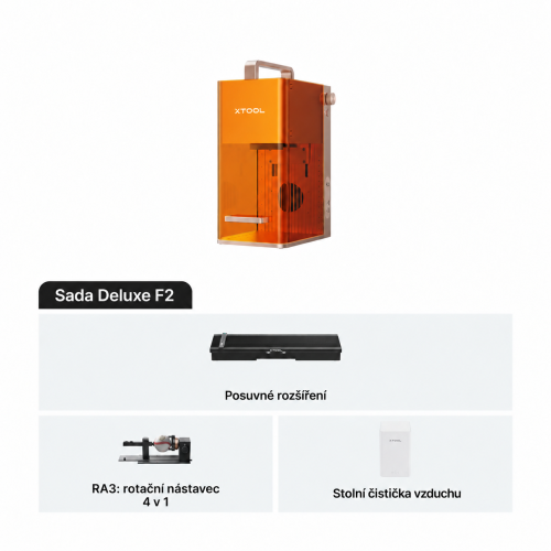 xTool F2 — přenosná dvoulaserová gravírka IR 5 W + diodový laser 15 W xTool F2 — přenosná dvoulaserová gravírka IR 5 W + diodový laser 15 W