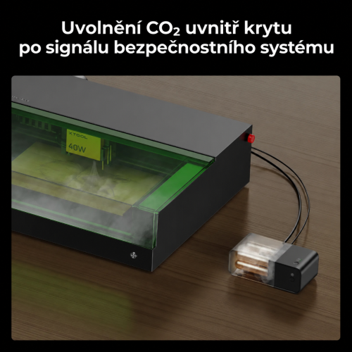 Automatické uvolňování CO₂ do komory kompatibilního laseru xTool