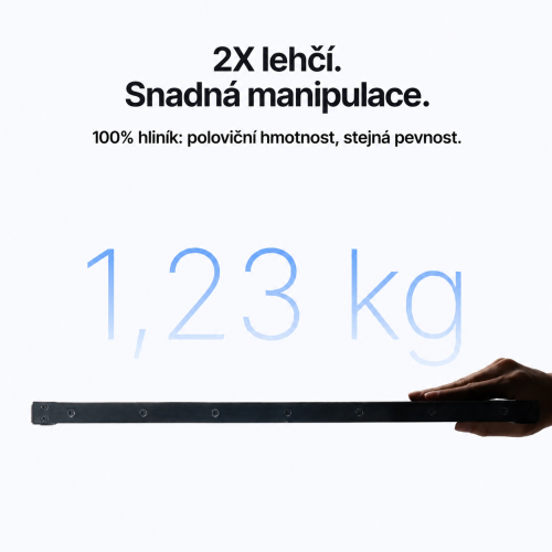 Voštinový panel P3 — hliníková konstrukce o hmotnosti 1,23 kg Voštinový panel P3 — hliníková konstrukce o hmotnosti 1,23 kg