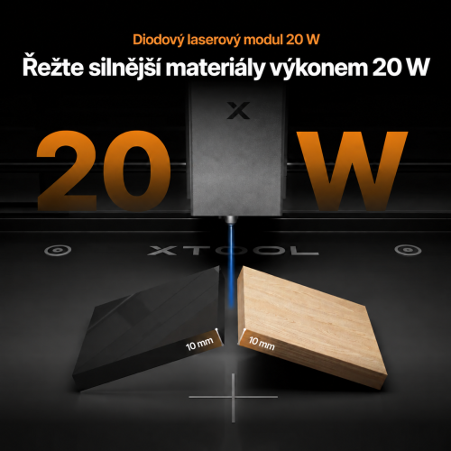 Diodový laserový modul 20 W při řezání materiálů o tloušťce 10 mm Diodový laserový modul 20 W při řezání materiálů o tloušťce 10 mm