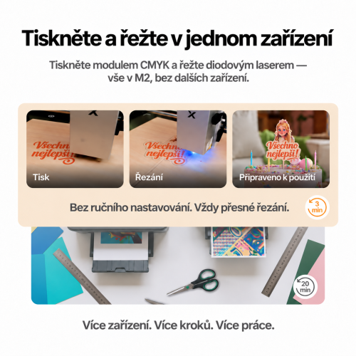 Tisk a řezání v xTool M2
