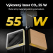 Laser CO2 55 W — řezání akrylu 20 mm a dřeva 18 mm