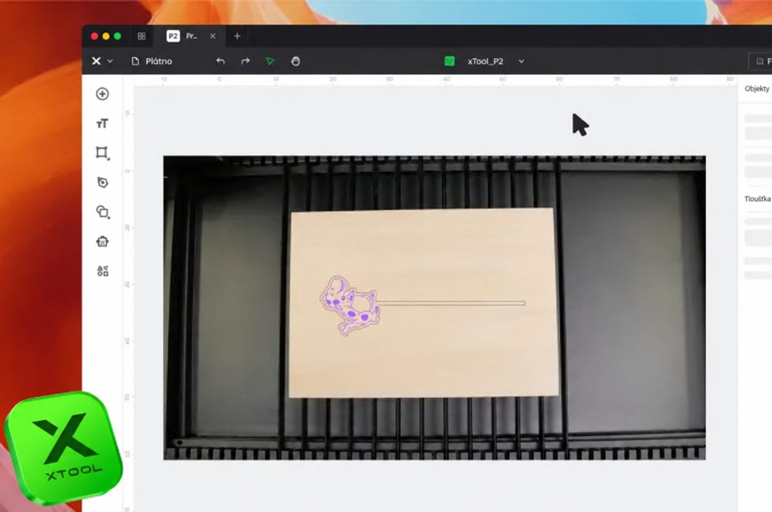 xTool Studio pro přípravu projektů