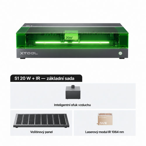 xTool S1 + modul IR 1064 nm — uzavřená diodová laserová řezačka a gravírka xTool S1 + modul IR 1064 nm — uzavřená diodová laserová řezačka a gravírka