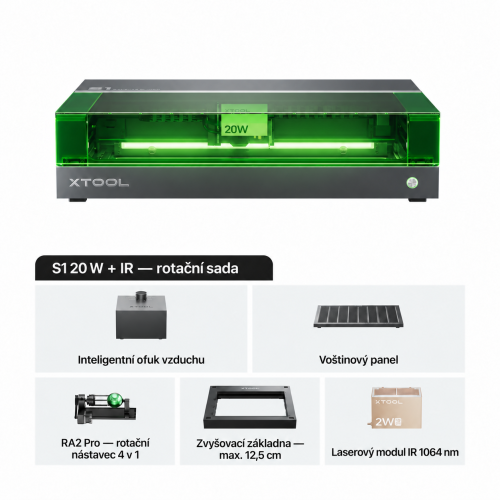 xTool S1 + modul IR 1064 nm — uzavřená diodová laserová řezačka a gravírka xTool S1 + modul IR 1064 nm — uzavřená diodová laserová řezačka a gravírka