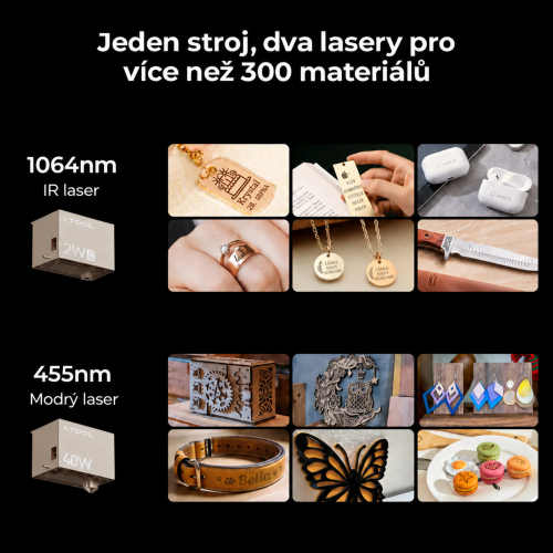 xTool S1 + modul IR 1064 nm — uzavřená diodová laserová řezačka a gravírka xTool S1 + modul IR 1064 nm — uzavřená diodová laserová řezačka a gravírka