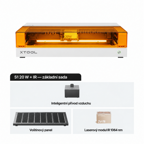 xTool S1 + modul IR 1064 nm — uzavřená diodová laserová řezačka a gravírka xTool S1 + modul IR 1064 nm — uzavřená diodová laserová řezačka a gravírka