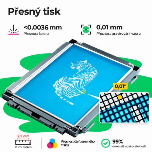 Sítotiskový systém xTool s laserovou přípravou šablon