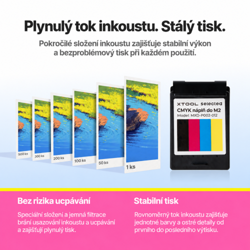 Velkokapacitní kazeta CMYK pro xTool M2 — barevné výtisky